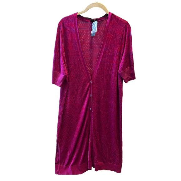 NWT Torrid Duster Cardigan Sweater Purple Space Dye V-Neck 3 Buttons Plus - Picture 1 of 6